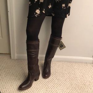 Frye Knee High Leather Boots, size 6.